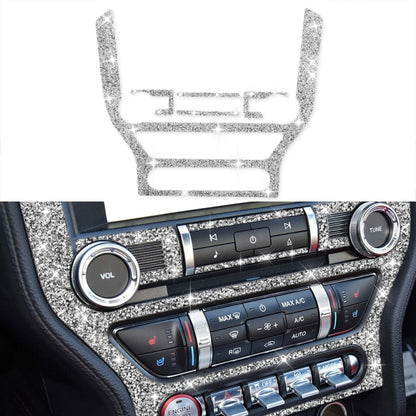 For Ford Mustang 2015-2020 Car Central Control CD Frame Diamond Decoration Sticker, Left and Right Drive by buy2fix