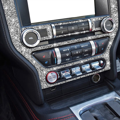 For Ford Mustang 2015-2020 Car Central Control CD Frame Diamond Decoration Sticker, Left and Right Drive by buy2fix