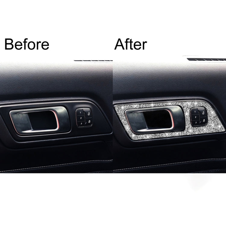 For Ford Mustang 2015-2020 2pcs Car Door Inner Handle Panel Diamond Decoration Sticker, Left Drive by buy2fix