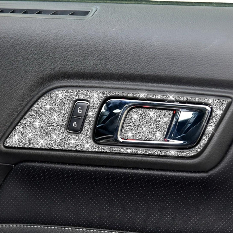 For Ford Mustang 2015-2020 4pcs Car Door Inner Handle Panel Diamond Decoration Sticker, Left Drive by buy2fix