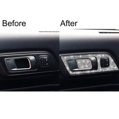 For Ford Mustang 2015-2020 4pcs Car Door Inner Handle Panel Diamond Decoration Sticker, Left Drive by buy2fix