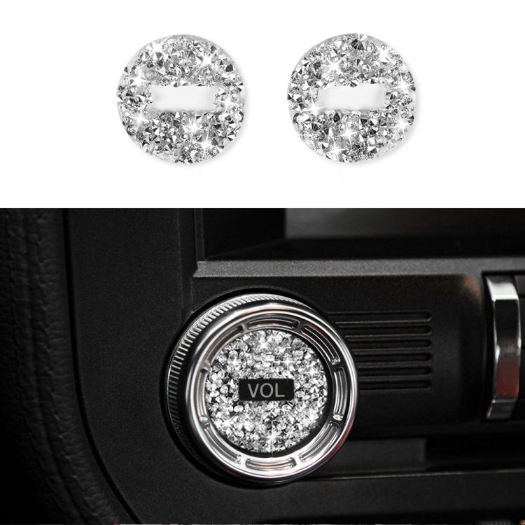 For Ford Mustang 2015-2020 2pcs Car Volume Button Diamond Decoration Sticker, Left and Right Drive by buy2fix