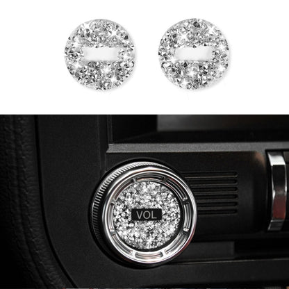 For Ford Mustang 2015-2020 2pcs Car Volume Button Diamond Decoration Sticker, Left and Right Drive by buy2fix