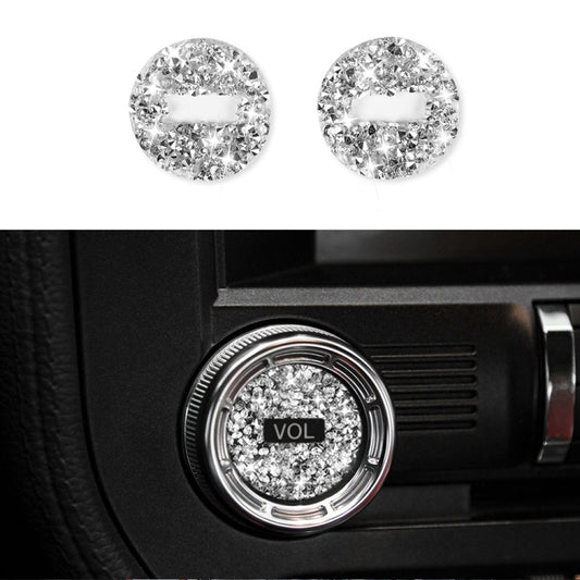 For Ford Mustang 2015-2020 2pcs Car Volume Button Diamond Decoration Sticker, Left and Right Drive by buy2fix