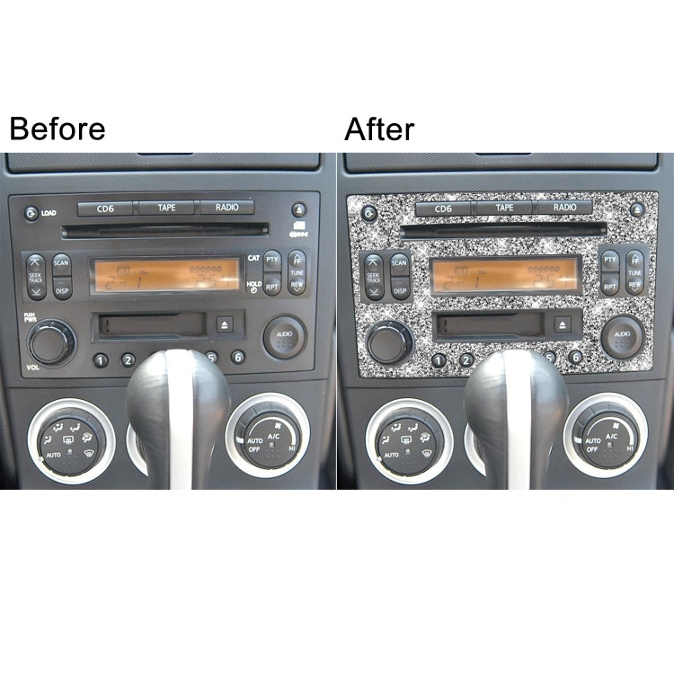 For Nissan 350Z 2003-2009 Car CD Radio Play Panel Diamond Decorative Sticker,Left and Right Drive Universal by buy2fix