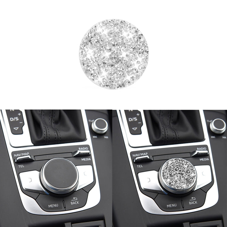 For Audi A3 / A4L 2014-2019 Car Central Control Knob Diamond Decoration Sticker, Left and Right Drive - Car Interior Mouldings by buy2fix | Online Shopping UK | buy2fix