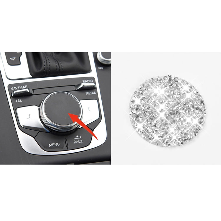 For Audi A3 / A4L 2014-2019 Car Central Control Knob Diamond Decoration Sticker, Left and Right Drive - Car Interior Mouldings by buy2fix | Online Shopping UK | buy2fix