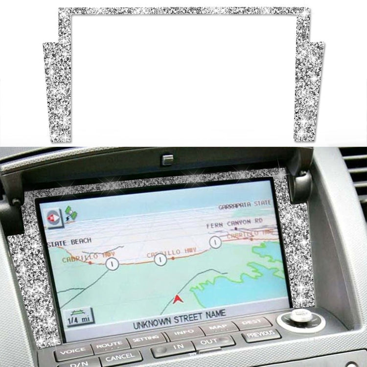 For Nissan 350Z 2003-2009 Car Navigation Frame Diamond Decorative Sticker,Left and Right Drive Universal by buy2fix