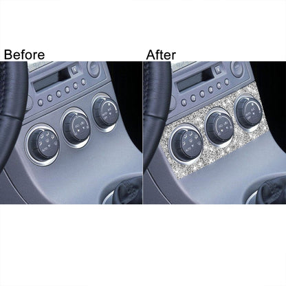 For Nissan 350Z 2003-2009 Car Air Conditioning Adjustment Diamond Decorative Sticker,Left and Right Drive Universal by buy2fix