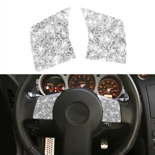 For Nissan 350Z 2003-2009 2pcs Car Steering Wheel Button Frame B Diamond Sticker,Left and Right Drive Universal by buy2fix