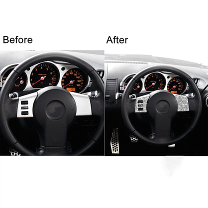 For Nissan 350Z 2003-2009 2pcs Car Steering Wheel Button Frame C Diamond Sticker,Left and Right Drive Universal by buy2fix