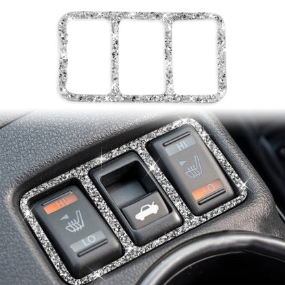 For Nissan 370Z Z34 2009- Car Central Control Heating Button Frame Diamond Decoration Sticker, Left and Right Drive by buy2fix