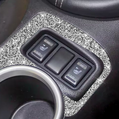 For Nissan 370Z Z34 2009- Car Central Control Heating Button Outer Frame Diamond Decoration Sticker, Left and Right Drive by buy2fix
