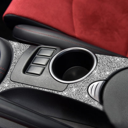 For Nissan 370Z Z34 2009- Car Water Cup Holder Panel Diamond Decoration Sticker, Left and Right Drive by buy2fix