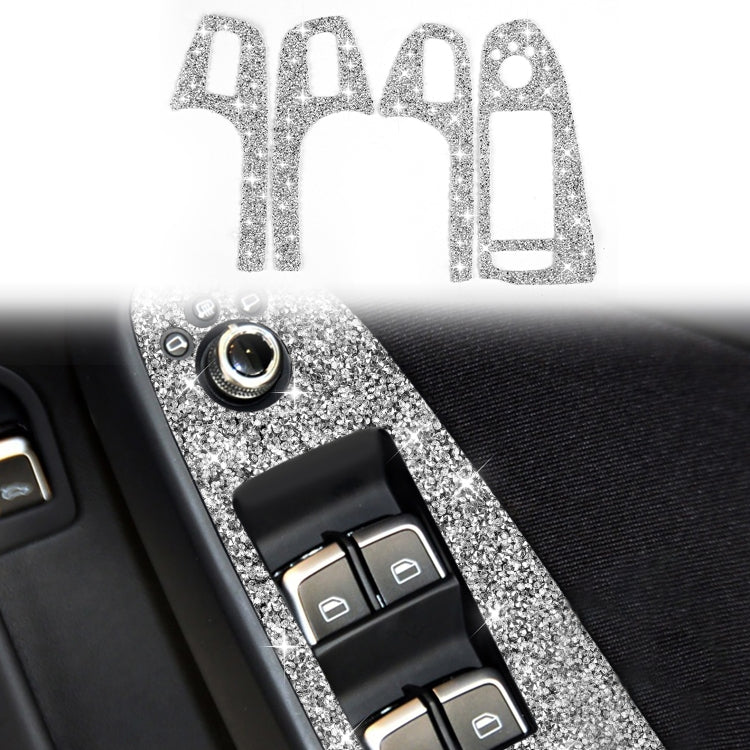 For Audi A4 / A5 / Q5 Car Door Lift Control Panel Diamond Decoration Sticker, Right Drive Low Configured by buy2fix