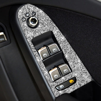 For Audi A4 / A5 / Q5 Car Door Lift Control Panel Diamond Decoration Sticker, Right Drive Low Configured by buy2fix