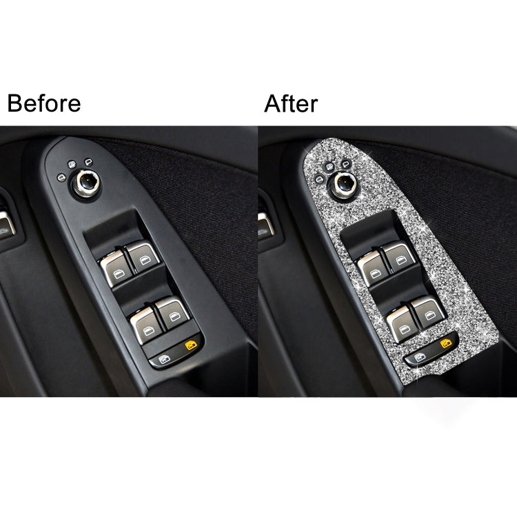 For Audi A4 / A5 / Q5 Car Door Lift Control Panel Diamond Decoration Sticker, Right Drive Low Configured by buy2fix