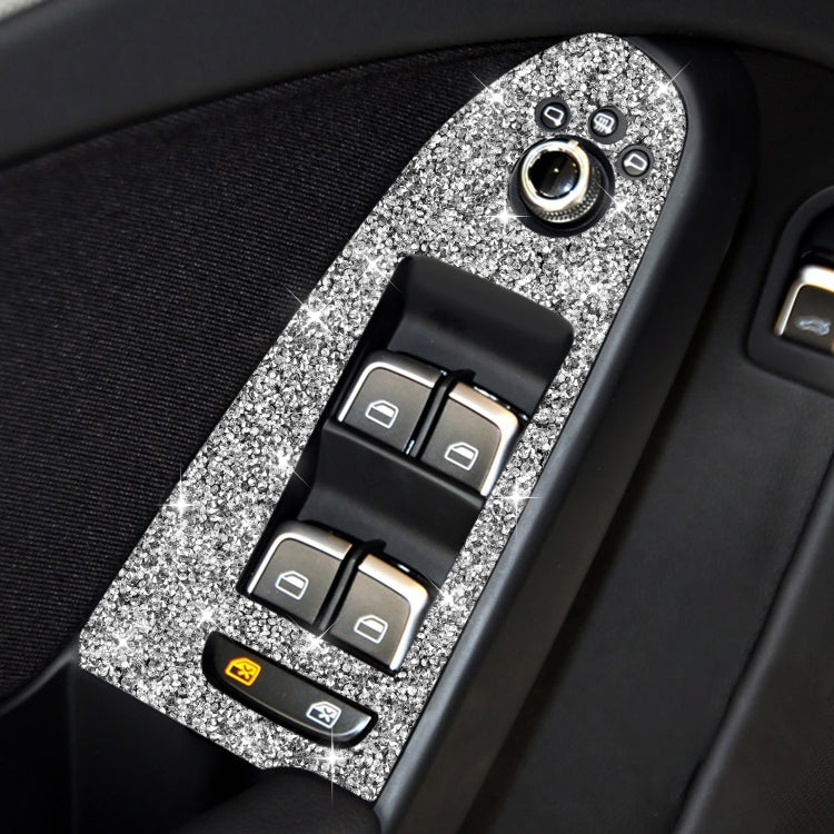 For Audi A4 / A5 / Q5 Car Door Lift Control Panel Diamond Decoration Sticker, Left Drive Low Configured by buy2fix