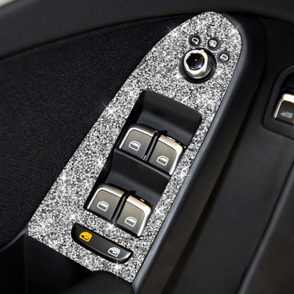 For Audi A4 / A5 / Q5 Car Door Lift Control Panel Diamond Decoration Sticker, Left Drive Low Configured by buy2fix