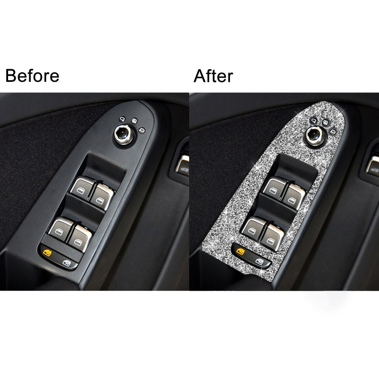 For Audi A4 / A5 / Q5 Car Door Lift Control Panel Diamond Decoration Sticker, Left Drive Low Configured by buy2fix