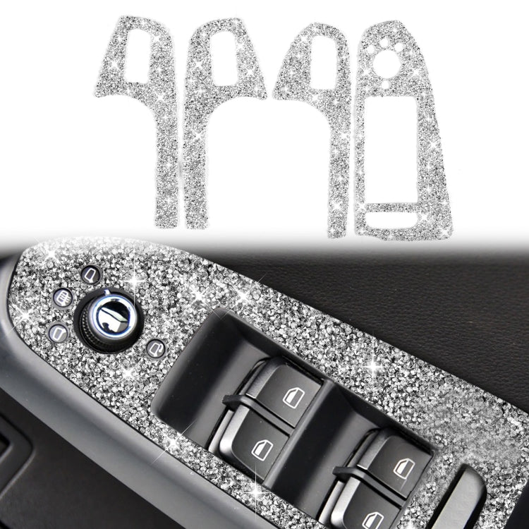 For Audi A4 / A5 / Q5 Car Door Lift Control Panel Diamond Decoration Sticker, Right Drive High Configured by buy2fix