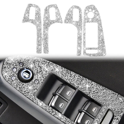 For Audi A4 / A5 / Q5 Car Door Lift Control Panel Diamond Decoration Sticker, Right Drive High Configured by buy2fix