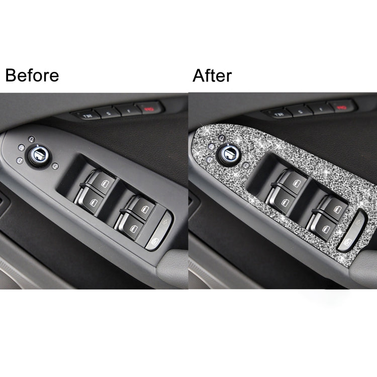 For Audi A4 / A5 / Q5 Car Door Lift Control Panel Diamond Decoration Sticker, Right Drive High Configured by buy2fix