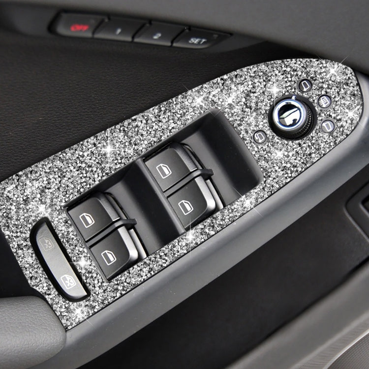For Audi A4 / A5 / Q5 Car Door Lift Control Panel Diamond Decoration Sticker, Left Drive High Configured by buy2fix