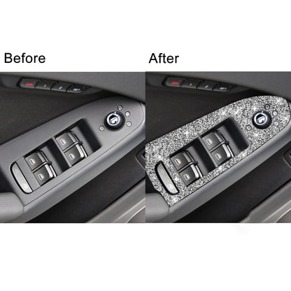 For Audi A4 / A5 / Q5 Car Door Lift Control Panel Diamond Decoration Sticker, Left Drive High Configured by buy2fix