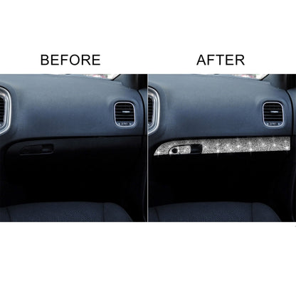 For Dodge Charger 2011-2014 3pcs/Set Car Front Passenger Seat Storage Box Handle Diamond Decorative Sticker, Left-hand Drive by buy2fix