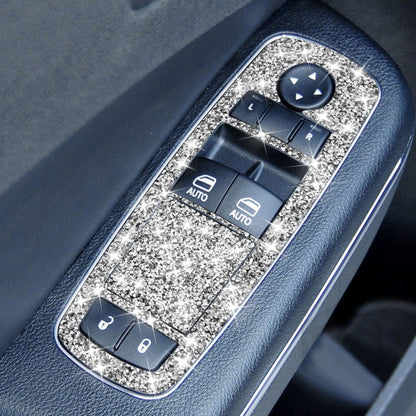 For Dodge Charger 2011-2014 5pcs/Set Car Window Lift Button Diamond Decorative Sticker, Left-hand Drive by buy2fix
