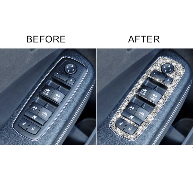 For Dodge Charger 2011-2014 5pcs/Set Car Window Lift Button Diamond Decorative Sticker, Left-hand Drive by buy2fix