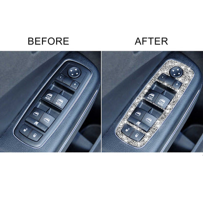 For Dodge Charger 2011-2014 5pcs/Set Car Window Lift Button Diamond Decorative Sticker, Left-hand Drive by buy2fix
