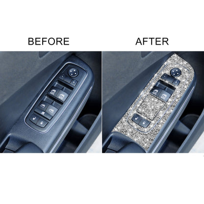 For Dodge Charger 2011-2014 9pcs/Set Car Window Lift Panel Diamond Decorative Sticker, Left-hand Drive by buy2fix