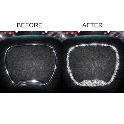 For Dodge Challenger 2015-2021 Car Steering Wheel Diamond Decorative Sticker, Left and Right Drive by buy2fix