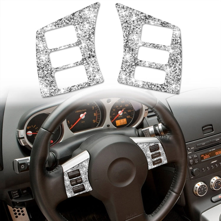 For Nissan 350Z 2006-2009 Car Steering Wheel Button Frame Diamond Sticker,Left and Right Drive Universal by buy2fix