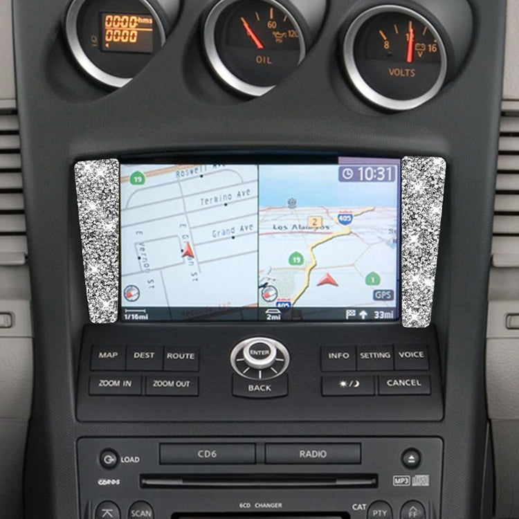 For Nissan 350Z 2006-2009 Car Navigation Frame Diamond Sticker,Left and Right Drive Universal by buy2fix