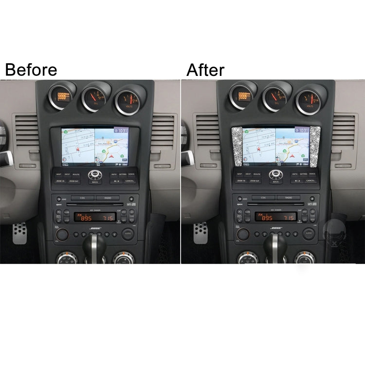 For Nissan 350Z 2006-2009 Car Navigation Frame Diamond Sticker,Left and Right Drive Universal by buy2fix
