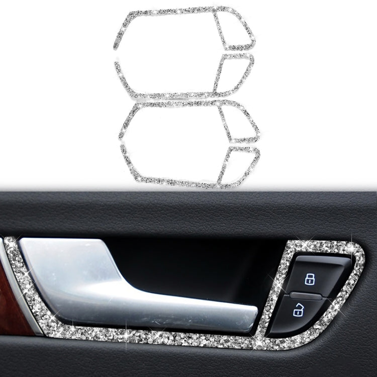 For Audi A4 / A5 / Q5 Car Door Inner Handle Frame Diamond Decoration Sticker, Left and Right Drive by buy2fix
