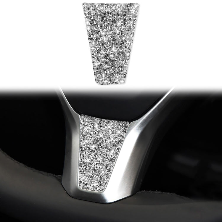 For Tesla Model S/X Car Steering Wheel Diamond Sticker,Left and Right Drive Universal by buy2fix