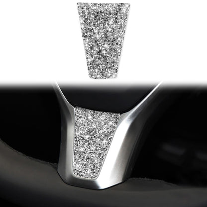 For Tesla Model S/X Car Steering Wheel Diamond Sticker,Left and Right Drive Universal by buy2fix