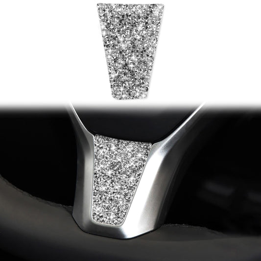 For Tesla Model S/X Car Steering Wheel Diamond Sticker,Left and Right Drive Universal by buy2fix
