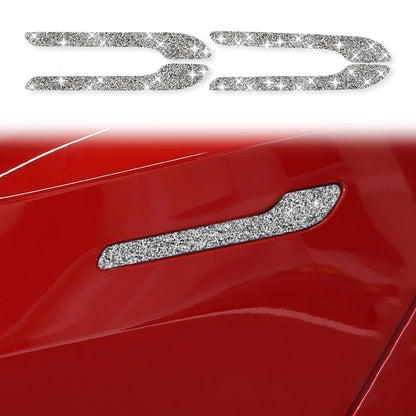 For Tesla Model 3 4pcs Car Outside Handle Diamond Sticker,Left and Right Drive Universal by buy2fix