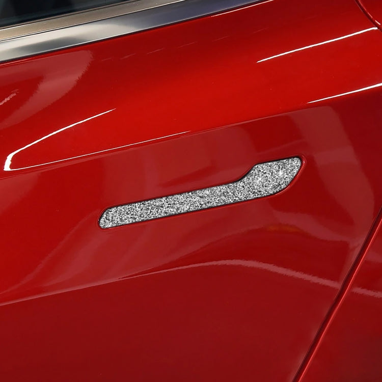 For Tesla Model 3 4pcs Car Outside Handle Diamond Sticker,Left and Right Drive Universal by buy2fix
