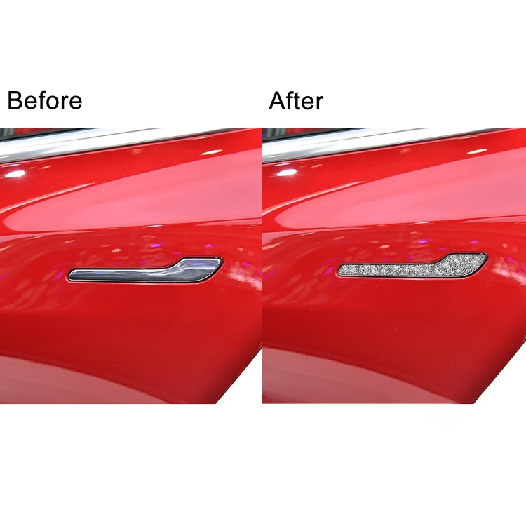 For Tesla Model 3 4pcs Car Outside Handle Diamond Sticker,Left and Right Drive Universal by buy2fix