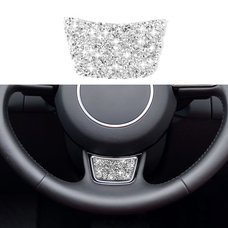 For Audi A4L / A6L / A3 Car Steering Wheel Logo Diamond Decoration Sticker, Left and Right Drive by buy2fix