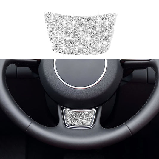 For Audi A4L / A6L / A3 Car Steering Wheel Logo Diamond Decoration Sticker, Left and Right Drive by buy2fix