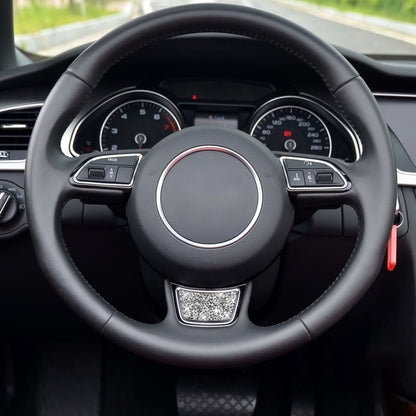 For Audi A4L / A6L / A3 Car Steering Wheel Logo Diamond Decoration Sticker, Left and Right Drive by buy2fix