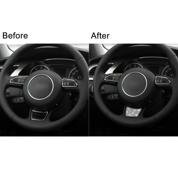 For Audi A4L / A6L / A3 Car Steering Wheel Logo Diamond Decoration Sticker, Left and Right Drive by buy2fix