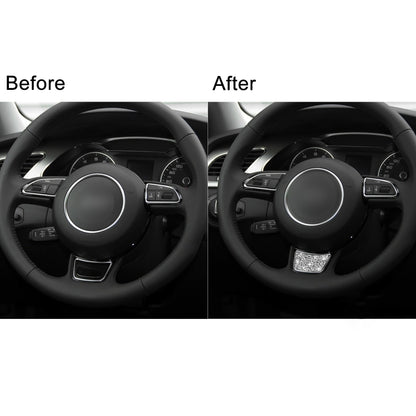 For Audi A4L / A6L / A3 Car Steering Wheel Logo Diamond Decoration Sticker, Left and Right Drive by buy2fix